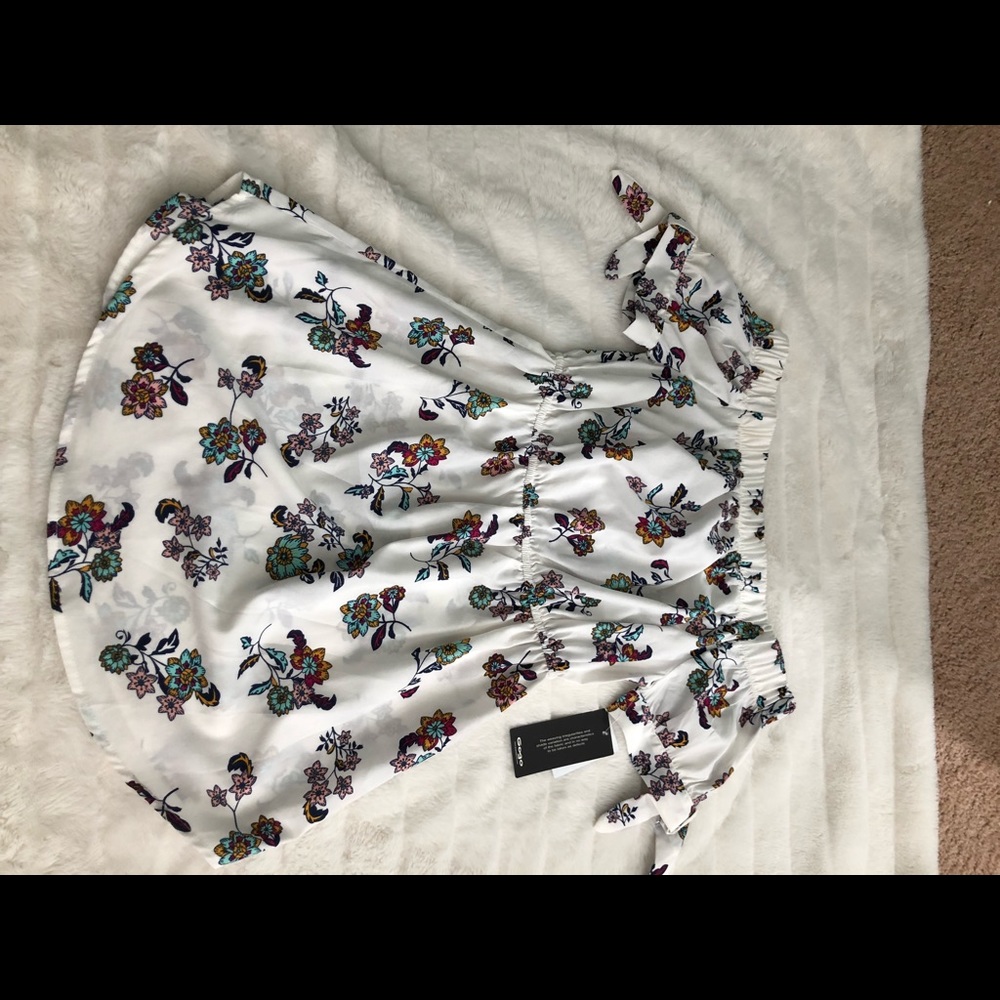 off the shoulder floral dress